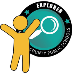 Yellow Icon Standing Next to an Explorer Badge 